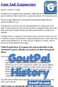 Gout and Acupuncture Document Change History